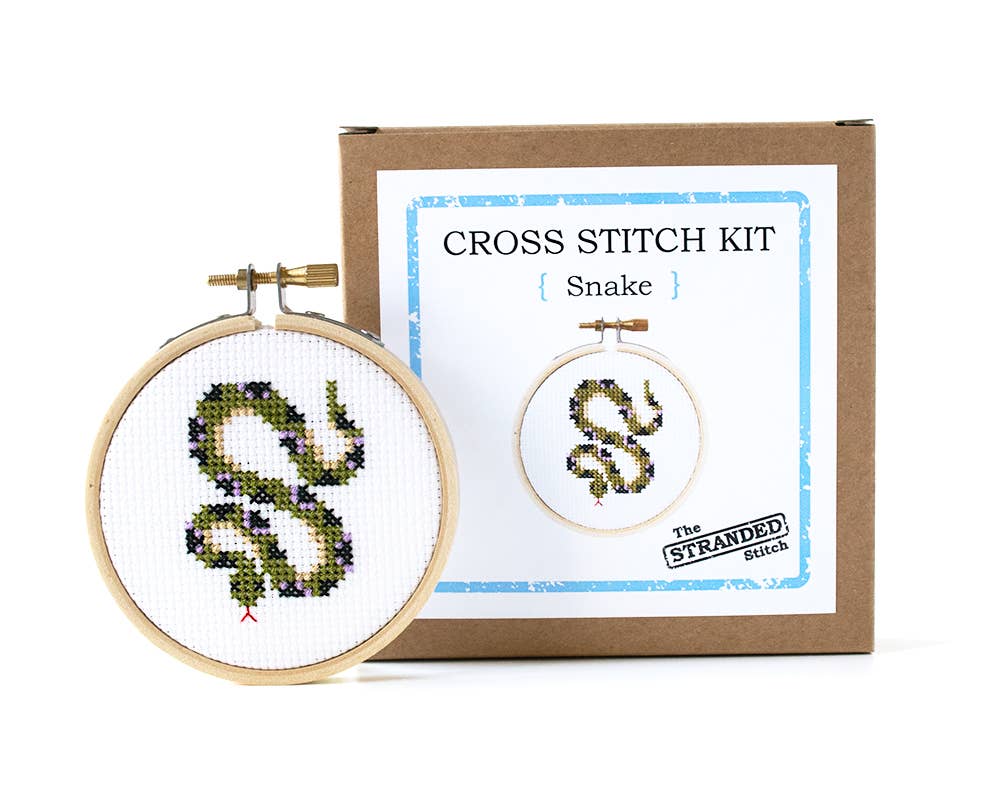Snake DIY Mini Cross Stitch Kit - Gather Goods Co.