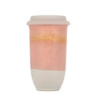 Coral Orange Ceramic Cup 16oz (Includes Lid & Band) - Gather Goods Co.