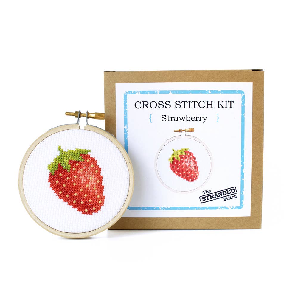 Strawberry DIY Mini Cross Stitch Kit - Gather Goods Co.