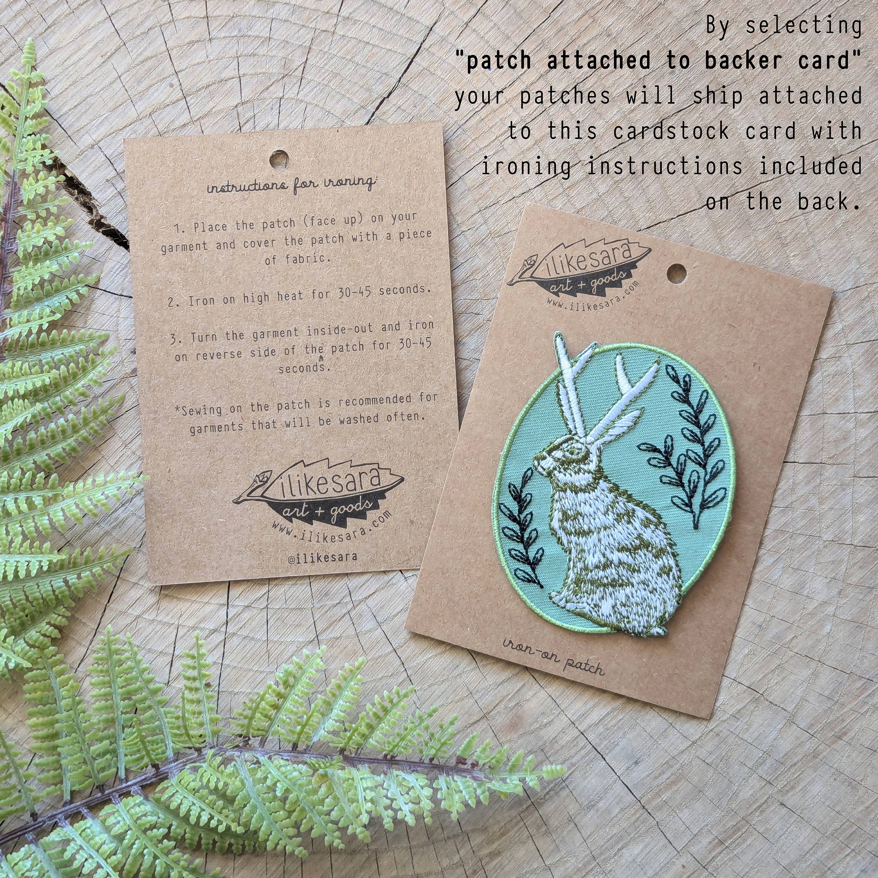 Iron-on patch, lucky rabbit's foot - 4.3" x 2.8" - Gather Goods Co.