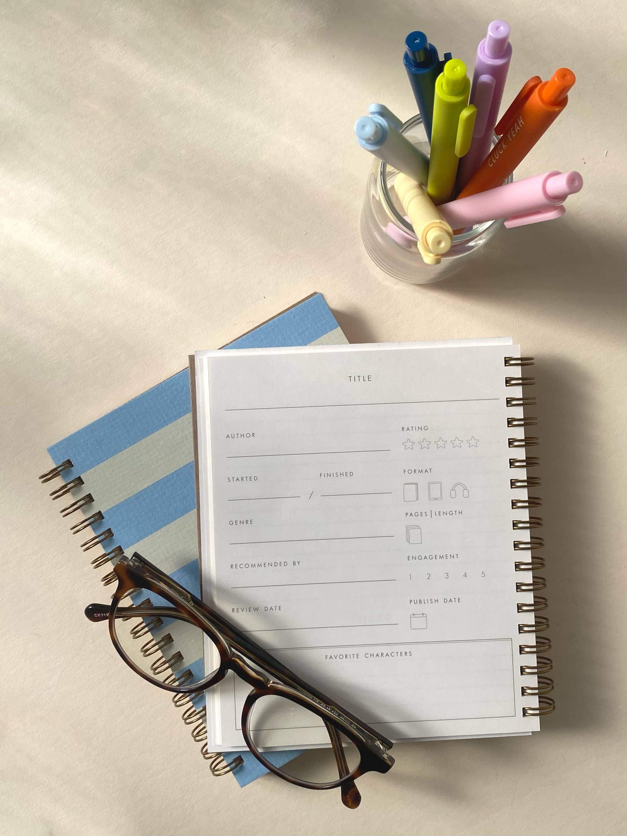 Striped Book Log Reading Journal - Gather Goods Co.