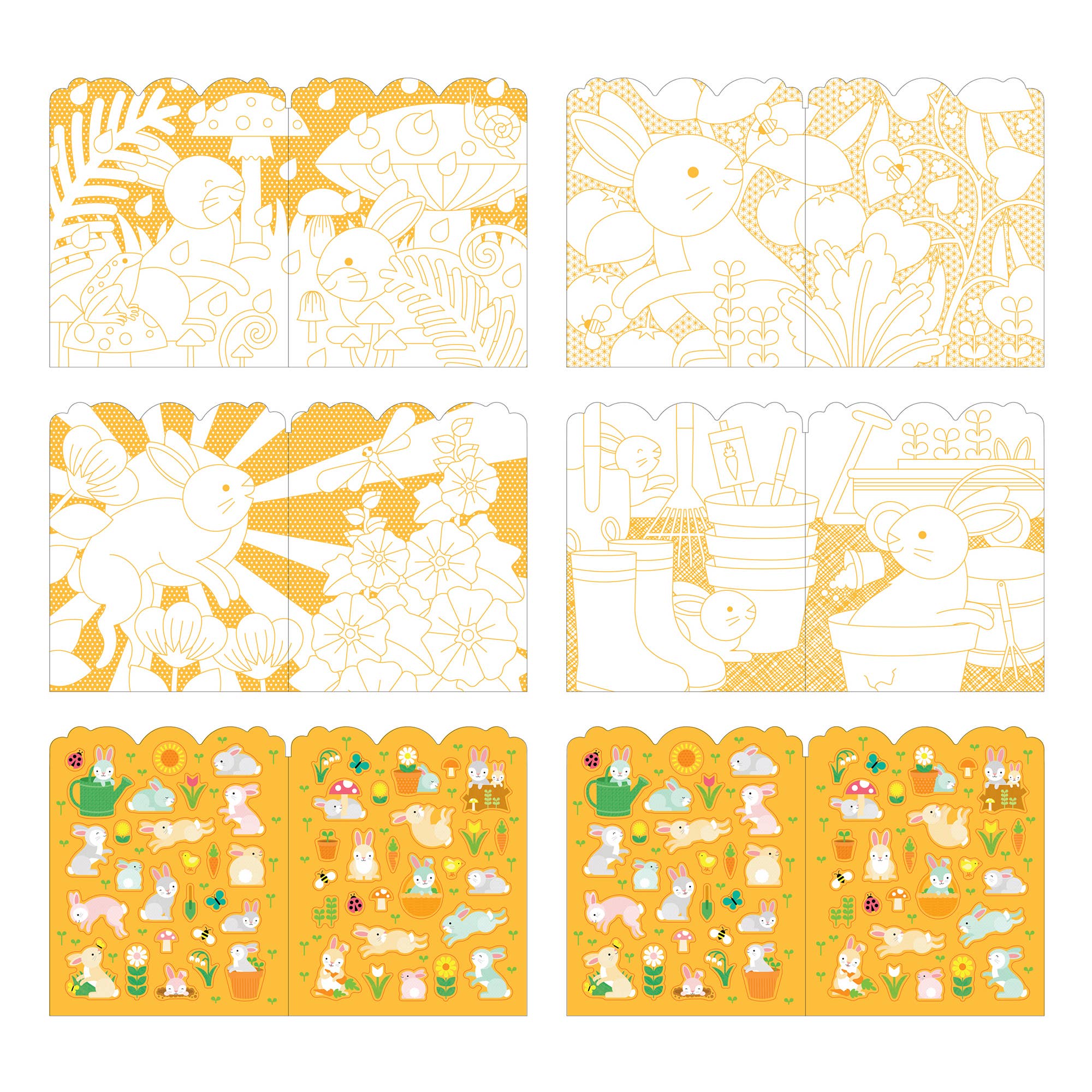 Bunnies Coloring Book + Stickers - Gather Goods Co.