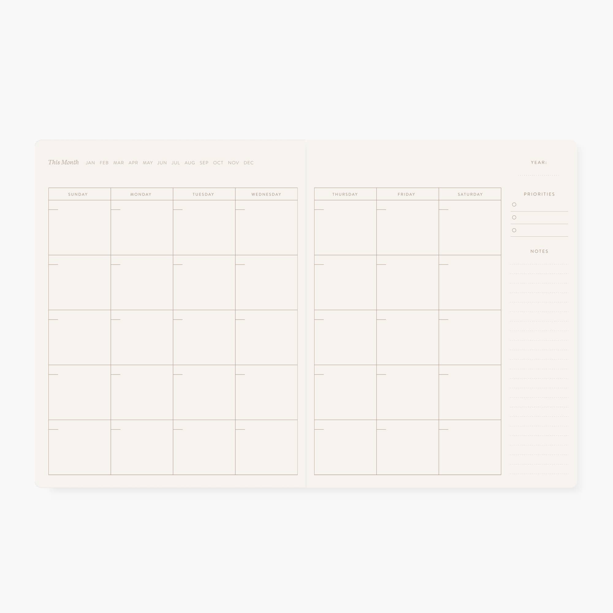 BLUE FLORAL | UNDATED MONTHLY PLANNER - Gather Goods Co.