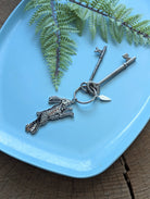 Lucky Rabbit Foot Keychain, Metal enamel keychain, Purse Charm - Gather Goods Co.