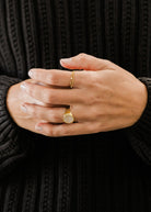 Gold Rings - Mother of Pearl Signet - Gather Goods Co.