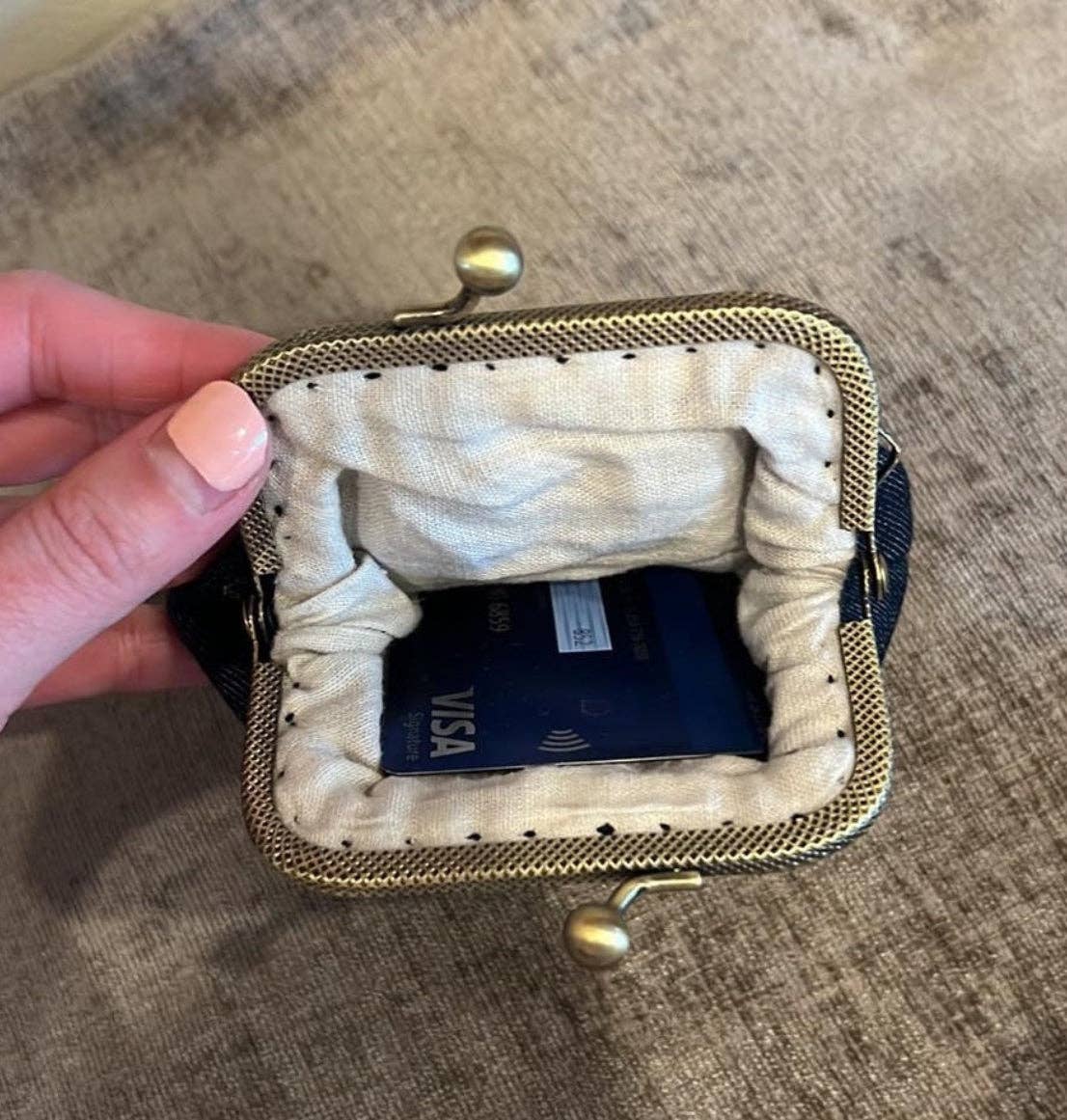 Embroidered Coin Purse with Sleeping Fox - Gather Goods Co.