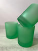 Frosted Green Glass Drinking Glass