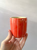 Red Ceramic Cup with Pink Stripes
