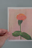 Zinnia Blank Botanical Note Card