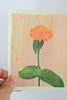 Zinnia Blank Botanical Note Card