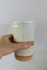 Ceramic Travel Mug, To Go Cup, White & Cream