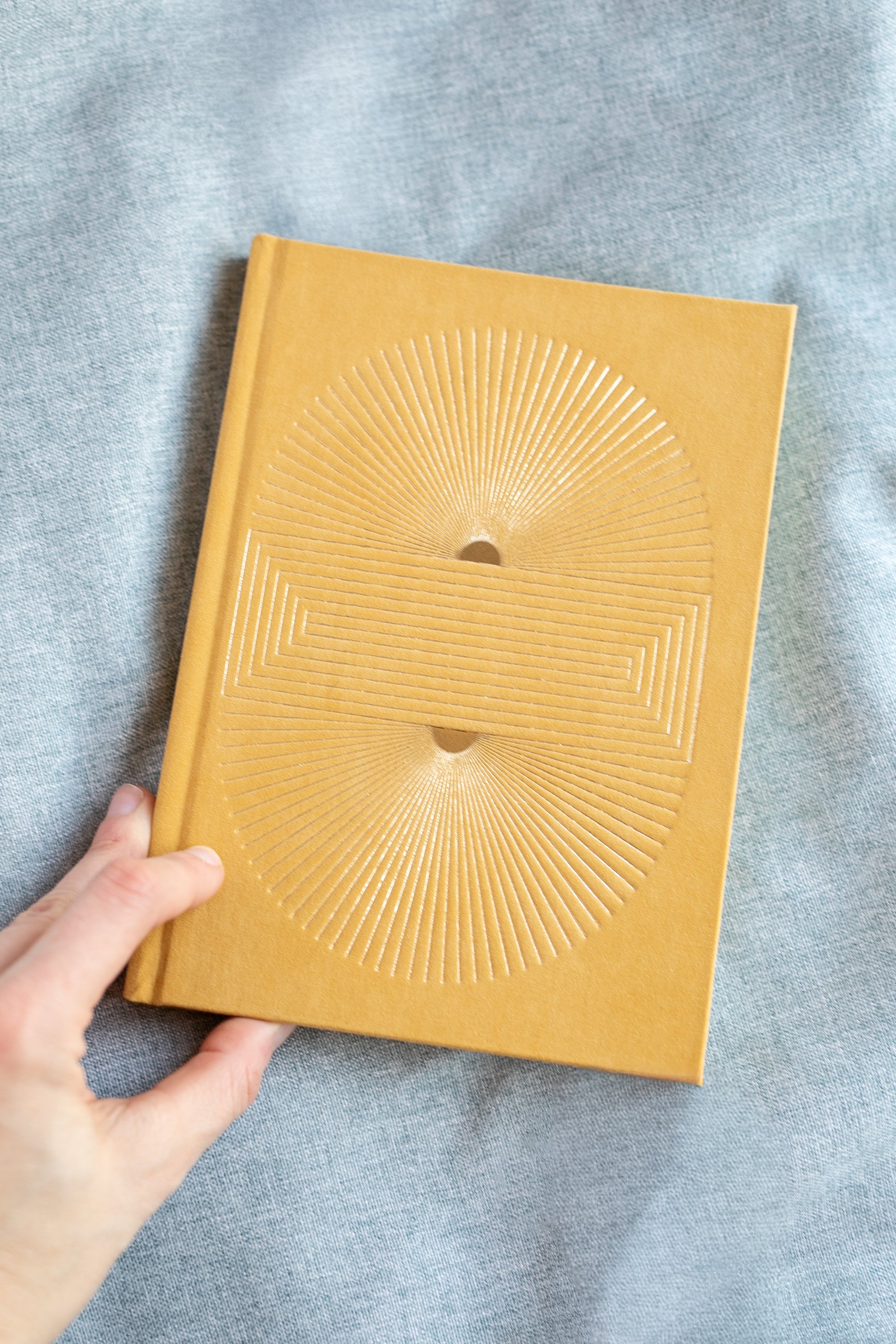 Gold Suede Journal with Radiant Sun Design - Gather Goods Co.