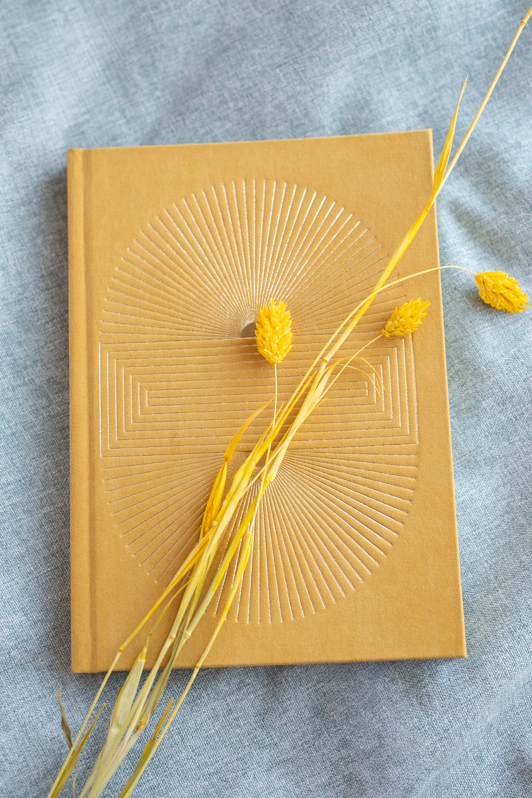 Gold Suede Journal with Radiant Sun Design - Gather Goods Co.