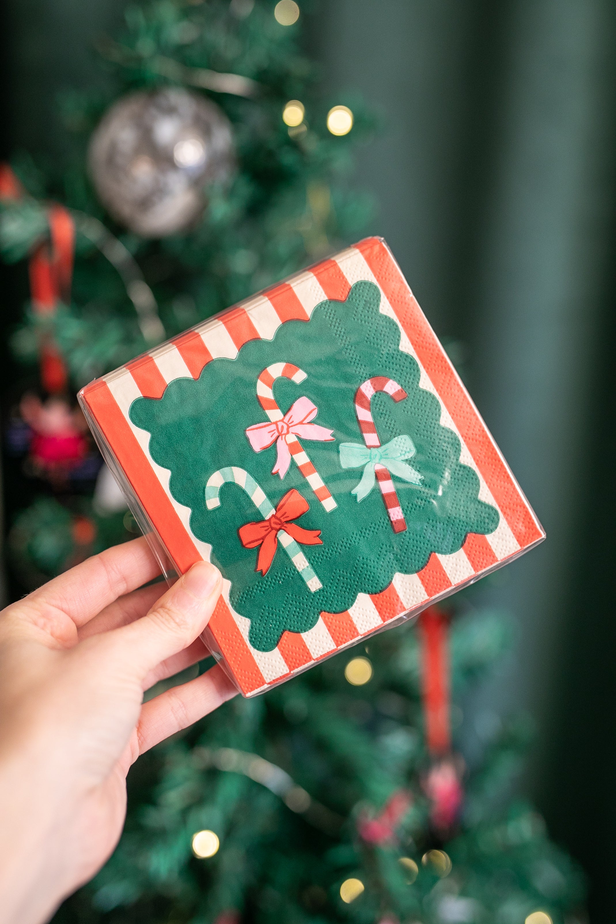 Holiday Christmas Cocktail Napkins | Candy Cane Stripe - Gather Goods Co.