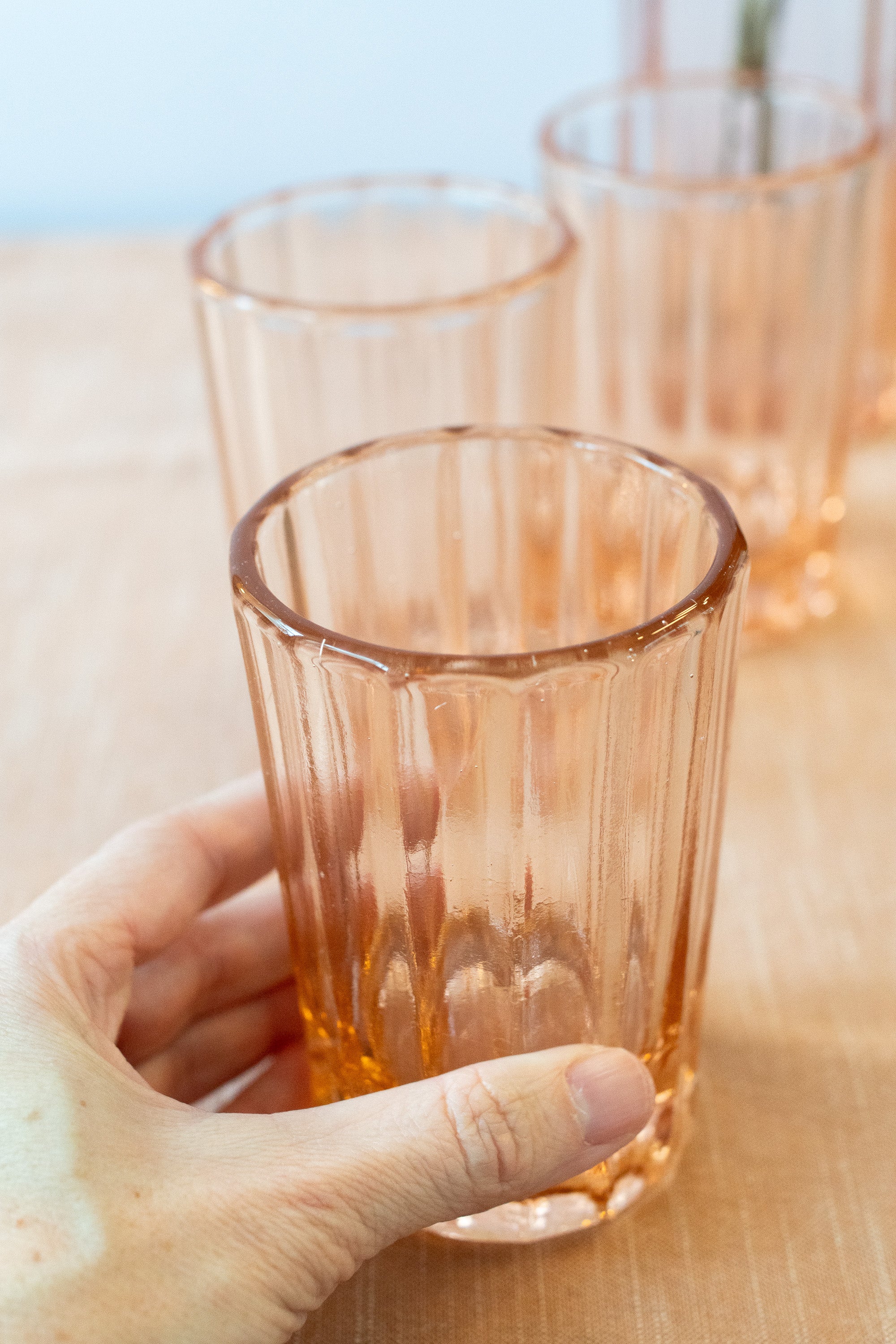 Pink Drinking Glass, Pink Depression Glass Aesthetic, Vintage Style Dr