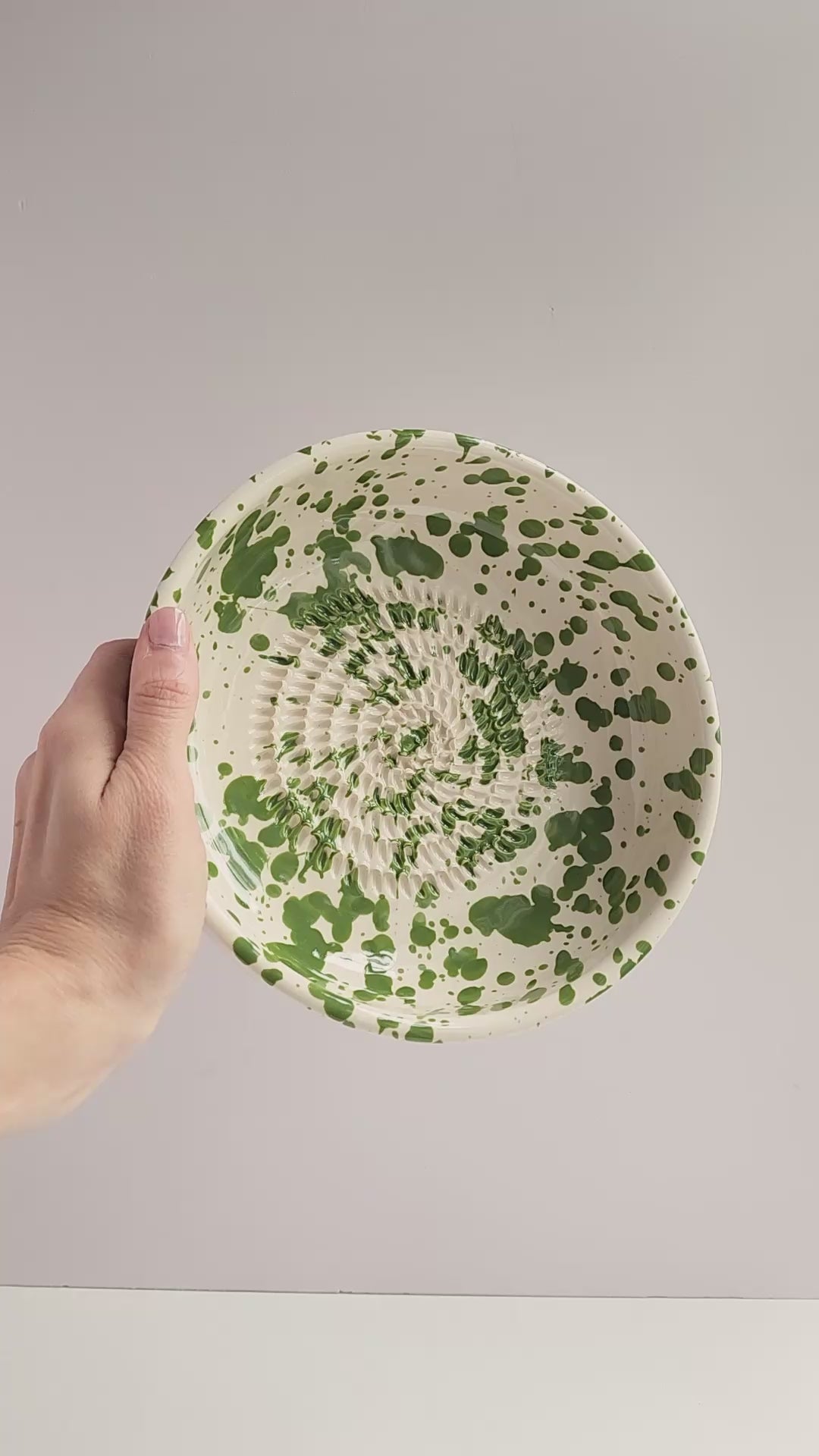 Green Splatterware Garlic Grater Plate - Gather Goods Co.