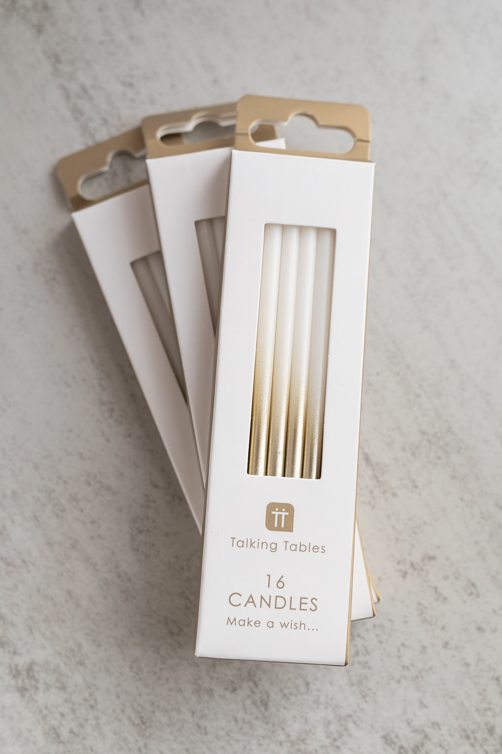 White & Gold Candles - 16 Pack - Gather Goods Co.