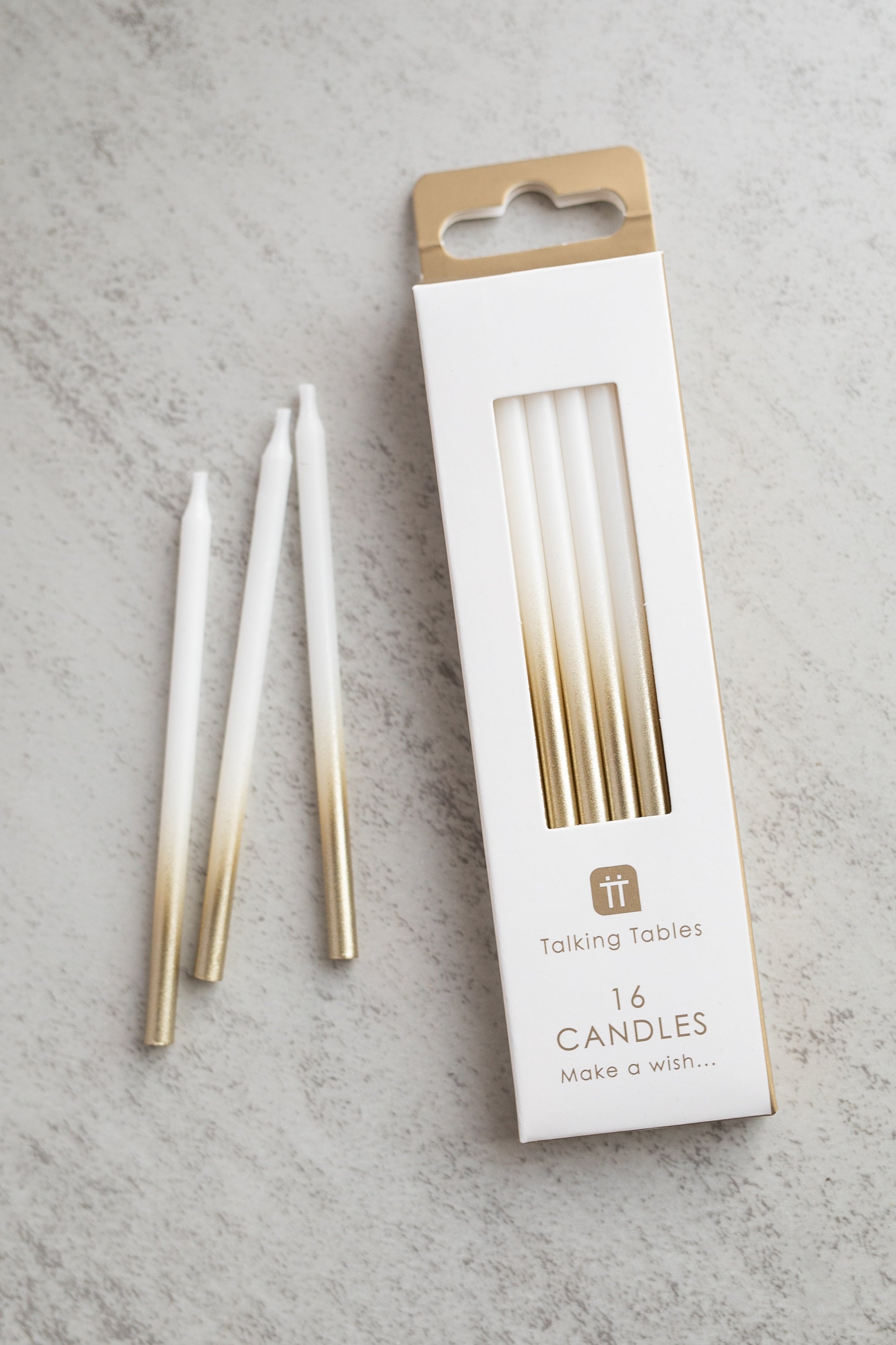 White & Gold Candles - 16 Pack - Gather Goods Co.