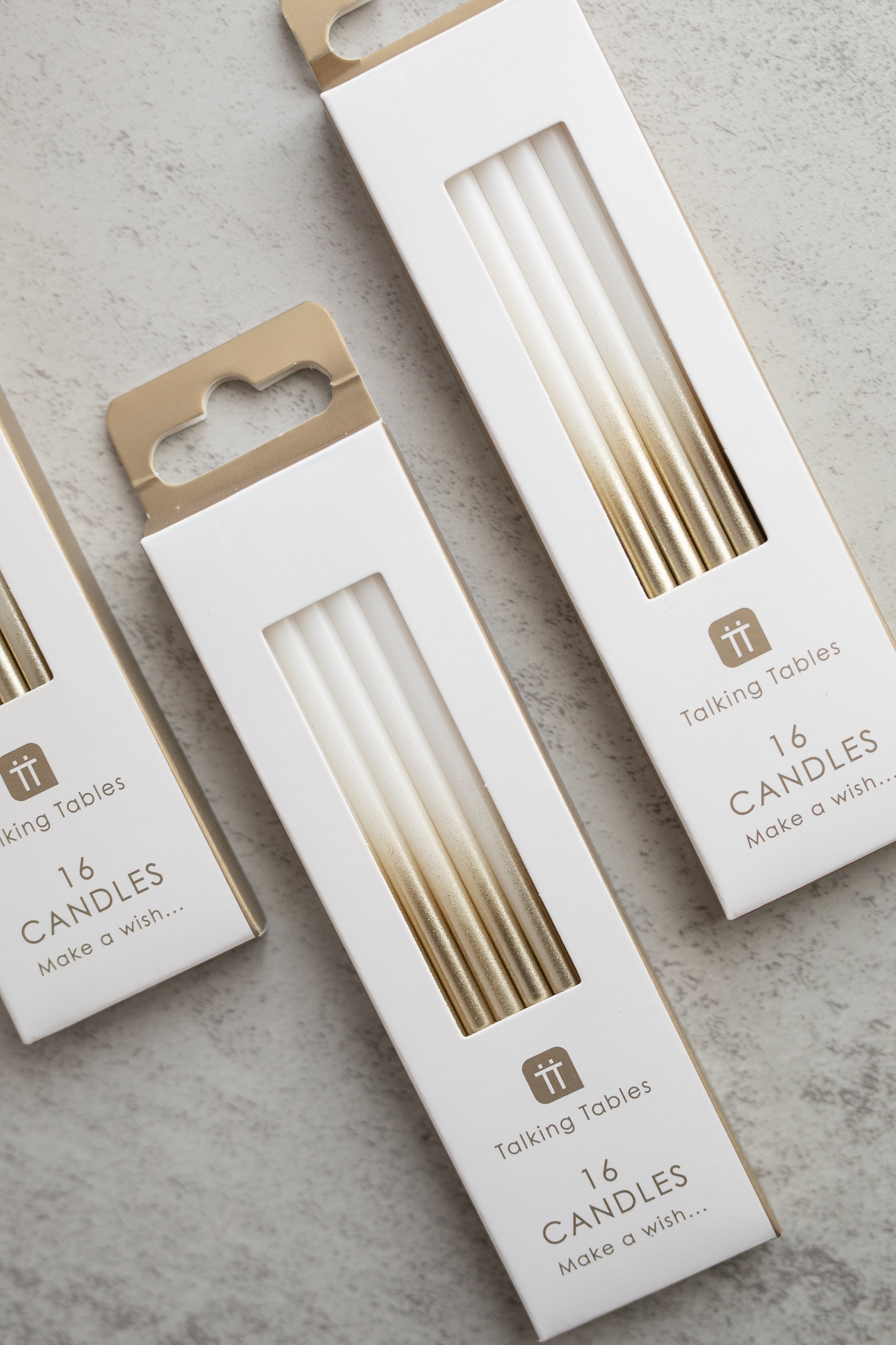 White & Gold Candles - 16 Pack - Gather Goods Co.