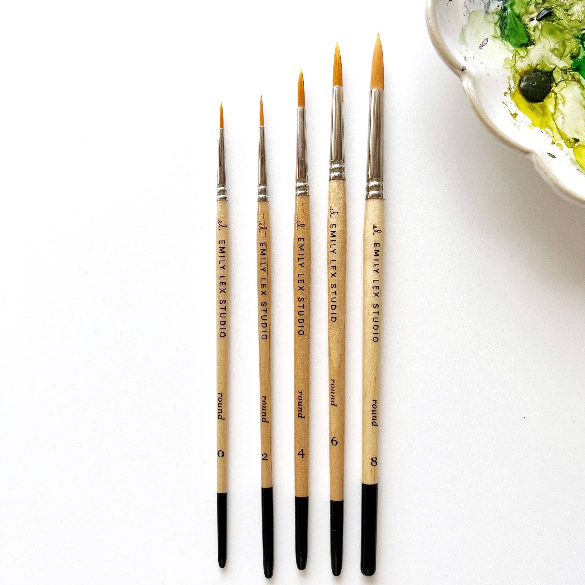 Wooden Watercolor Brushes Set in Various Sizes for Painting