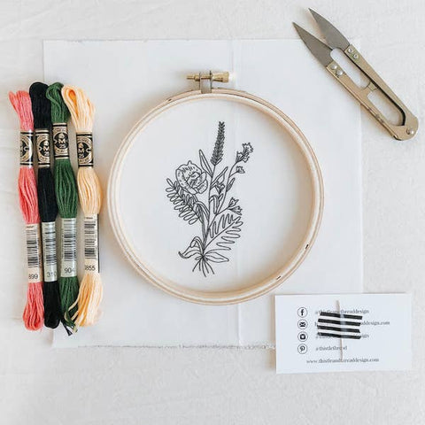 Embroidery Kit, Wildflower - Gather Goods Co - Raleigh, NC