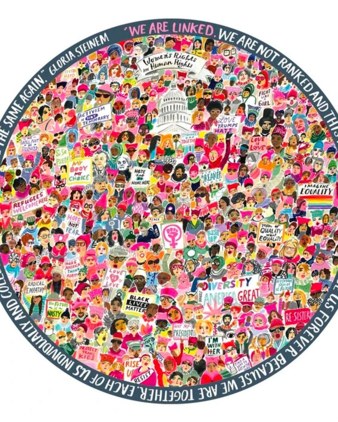 Womens March Puzzle, 500 Piece, Round - Gather Goods Co - Raleigh, NC