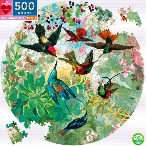Round Hummingbird, 500 Piece Puzzle - Gather Goods Co - Raleigh, NC
