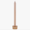 Frosted Glass Ribbed Candle Holder in Blush