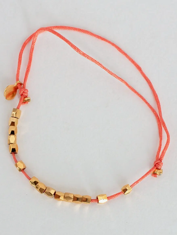 Gold Nuggets Bracelet, Coral
