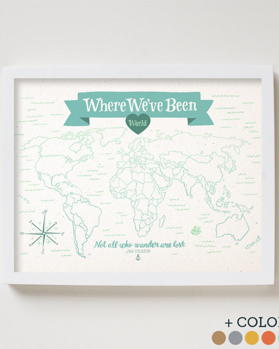 Where We've Been: World Map - Gather Goods Co - Raleigh, NC