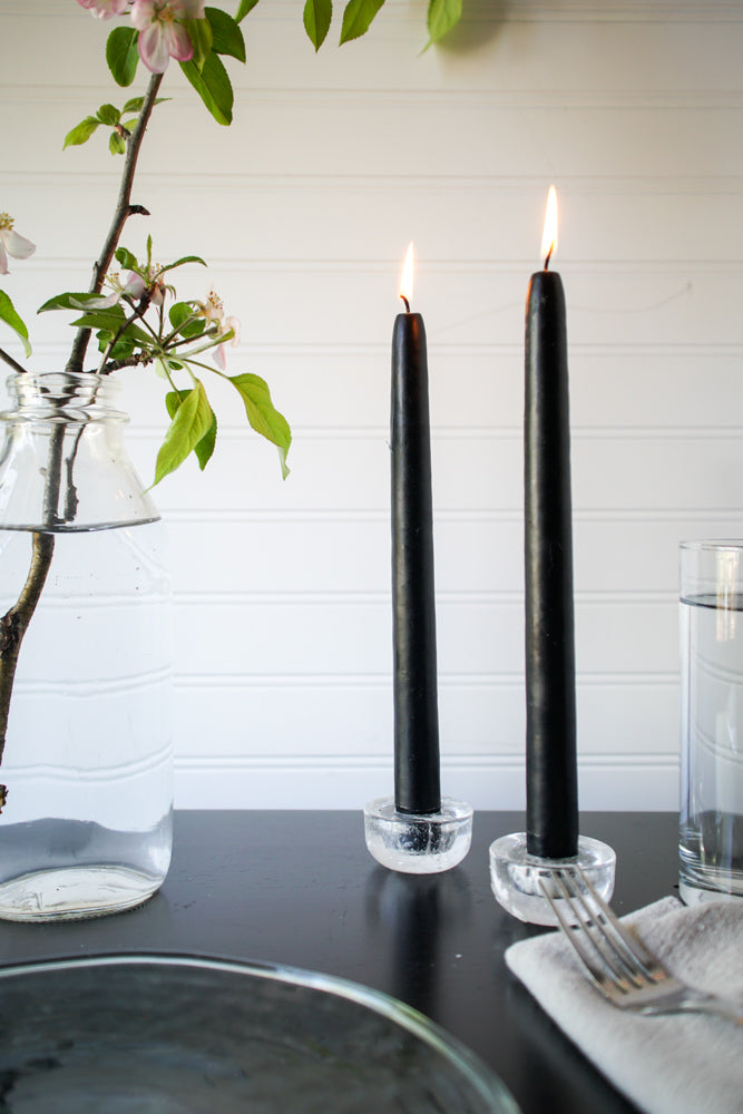 10" Black Taper Candle, Set of 2, Unscented - Gather Goods Co - Raleigh, NC