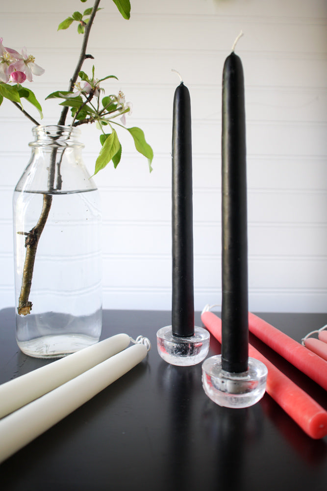 10" Black Taper Candle, Set of 2, Unscented - Gather Goods Co - Raleigh, NC