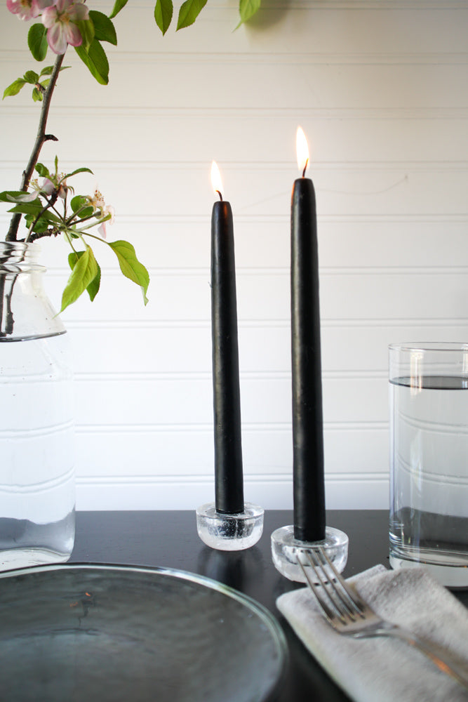 10" Black Taper Candle, Set of 2, Unscented - Gather Goods Co - Raleigh, NC