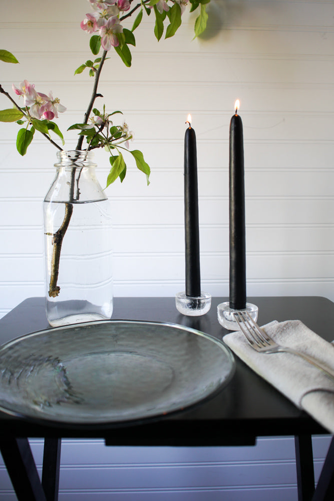 10" Black Taper Candle, Set of 2, Unscented - Gather Goods Co - Raleigh, NC