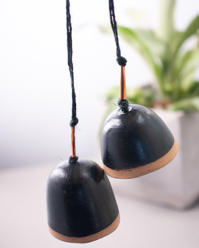 Hanging Ceramic Bell, Black - Gather Goods Co - Raleigh, NC
