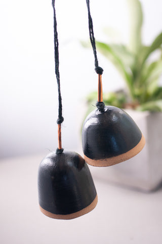 Hanging Ceramic Bell, Black - Gather Goods Co - Raleigh, NC