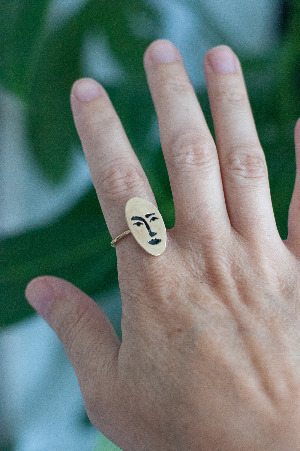 Brass Face Ring - Gather Goods Co - Raleigh, NC