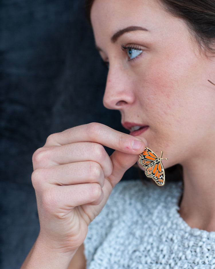 Monarch Butterfly Enamel Pin - Gather Goods Co - Raleigh, NC
