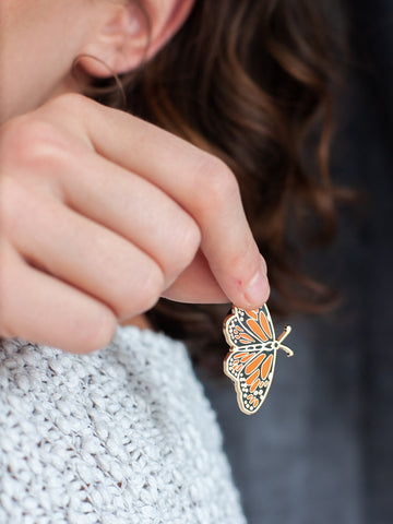 Enameled Monarch Butterfly Pin – Southern Highland Craft Guild