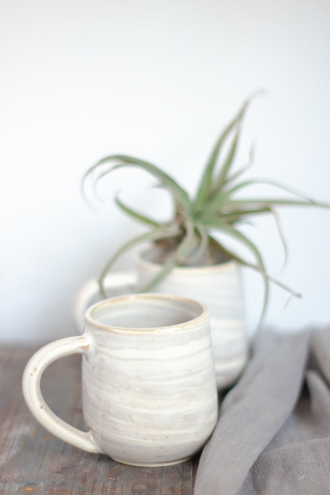 Sand & White Marbled Ceramic Mug - Gather Goods Co - Raleigh, NC