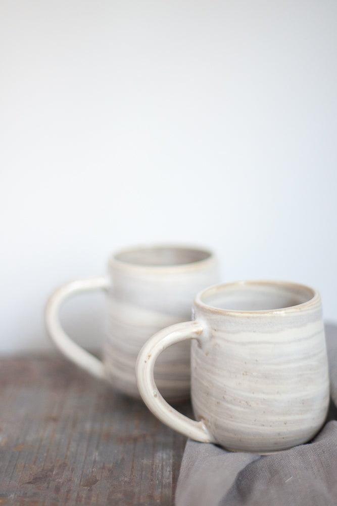 Sand & White Marbled Ceramic Mug - Gather Goods Co - Raleigh, NC