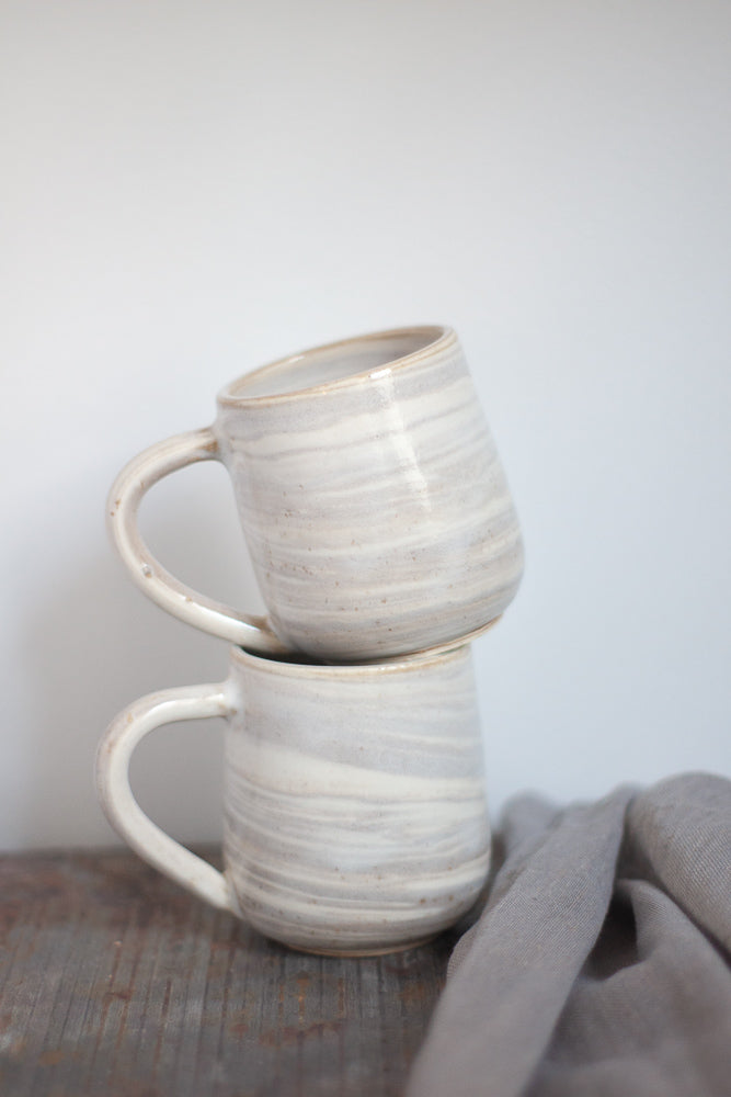 Sand & White Marbled Ceramic Mug - Gather Goods Co - Raleigh, NC