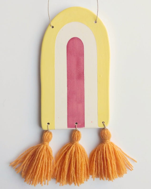 Ceramic Wall Art, Yellow & Pink - Gather Goods Co - Raleigh, NC