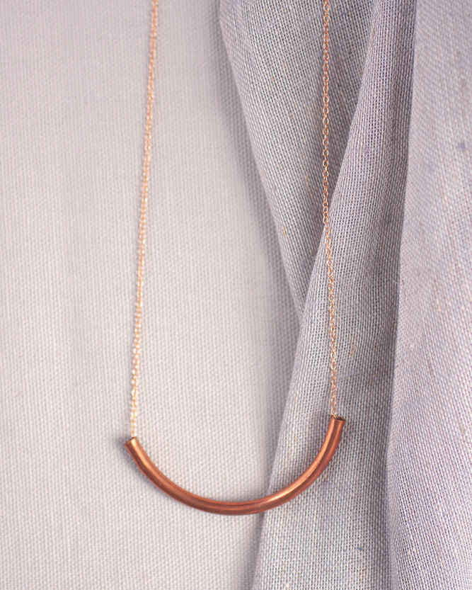 Copper tube necklace - Gather Goods Co - Raleigh, NC