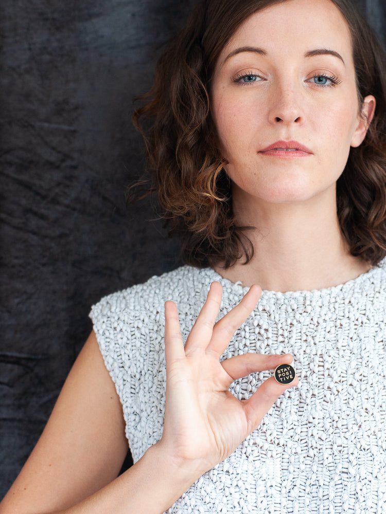 Stay Positive Enamel Pin - Gather Goods Co - Raleigh, NC