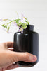 Black Porcelain Bud Vase, Bottle Shape