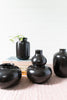 Black Porcelain Bud Vase, Rounded Shape