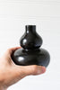 Black Porcelain Bud Vase, Curvy Shape