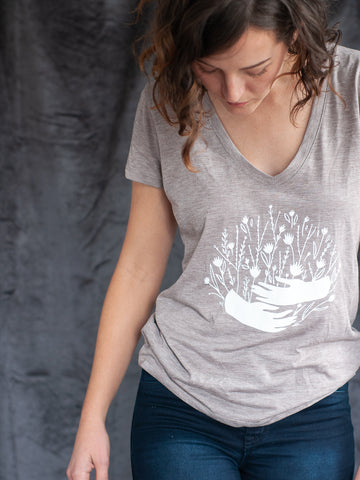 Gather Flowers & Hands TShirt - Gather Goods Co - Raleigh, NC