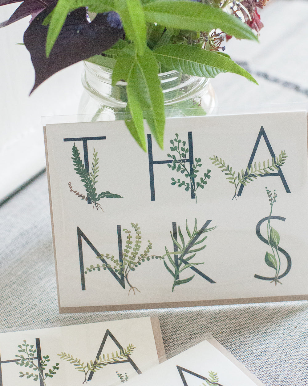Thanks Botanical Ferns Note Card - Gather Goods Co - Raleigh, NC
